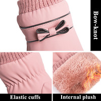 Moda na rękawiczki damskie zimowe wiatroszczelne wodoodporne wewnętrzne pluszowe ciepłe rękawiczki Lady Touch Screen przyjazne dla skóry miękkie rękawiczki damskie 4